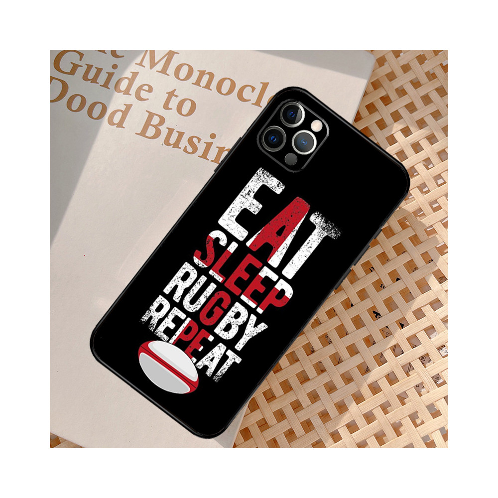 Coque iPhone 13 mini Rugby : Eat Sleep Rugby Repeat