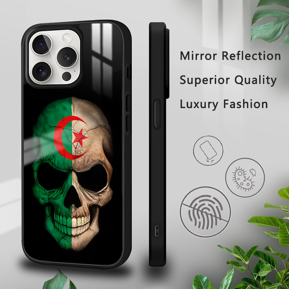 Coque iPhone 13 mini Tête de Mort Drapeau Algérie - Protection Design