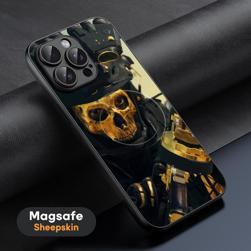 Coque iPhone 11 Pro Max MagSafe - Tête de Mort Dorée