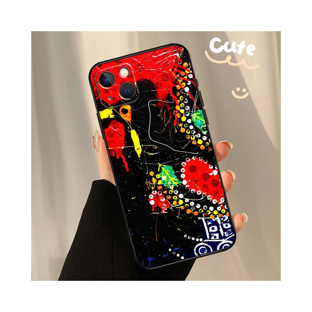 Coque iPhone 14 Pro Design Abstrait Peinture Éclatante