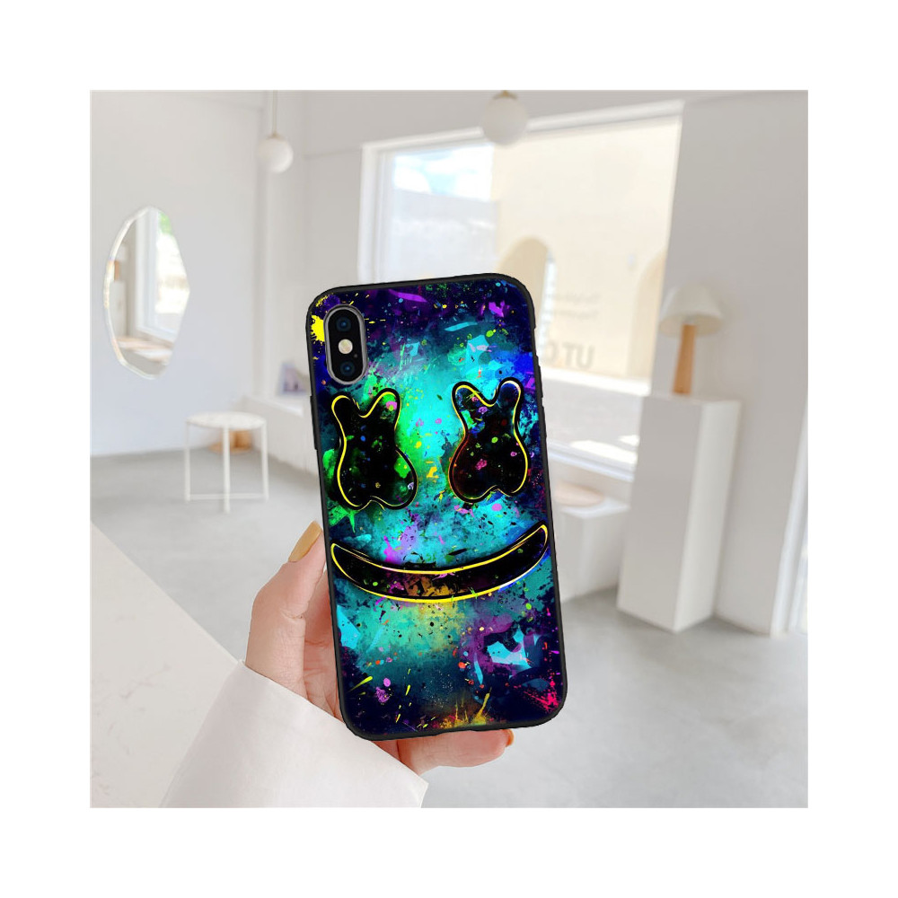 Coque iPhone Design Marshmello Coloré - Protection Optimale