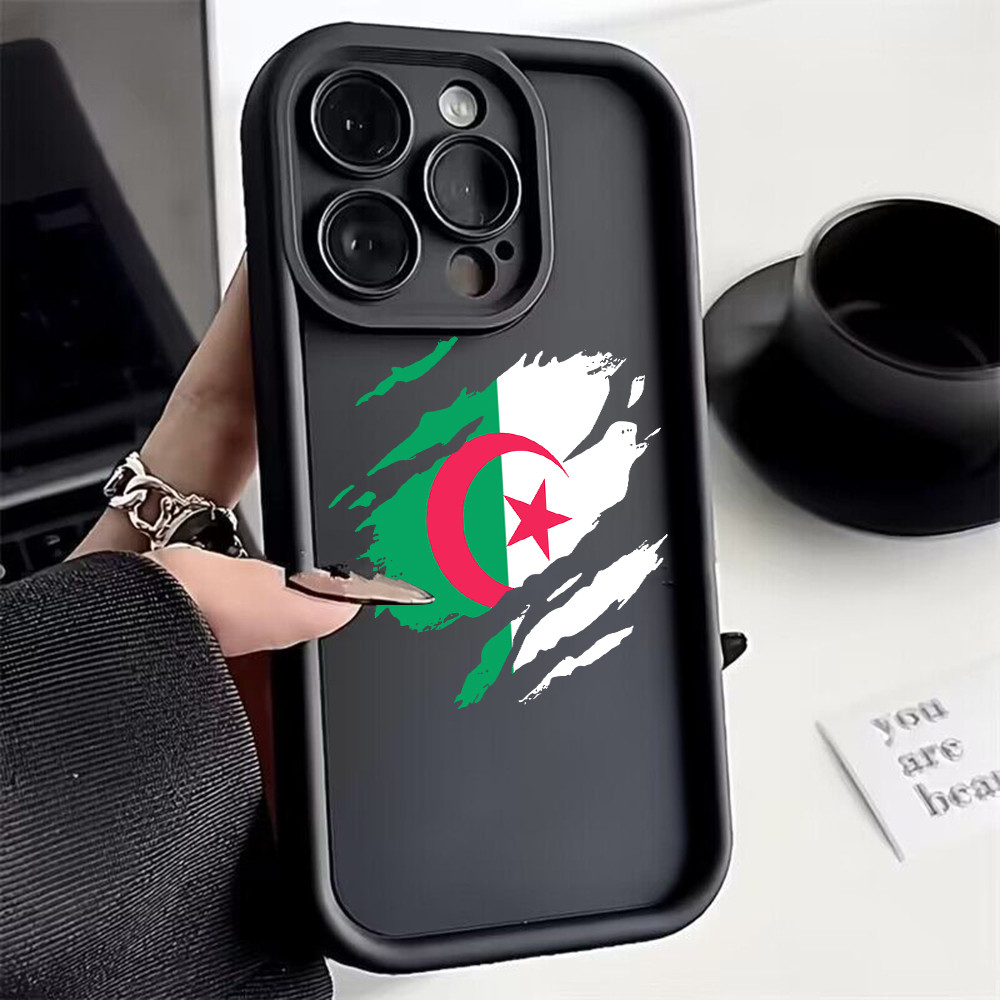 Coque iPhone 16 Plus Drapeau Algérie Effet Déchiré