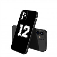 Coque iPhone 15 Noir Numéro 12 Personnalisable