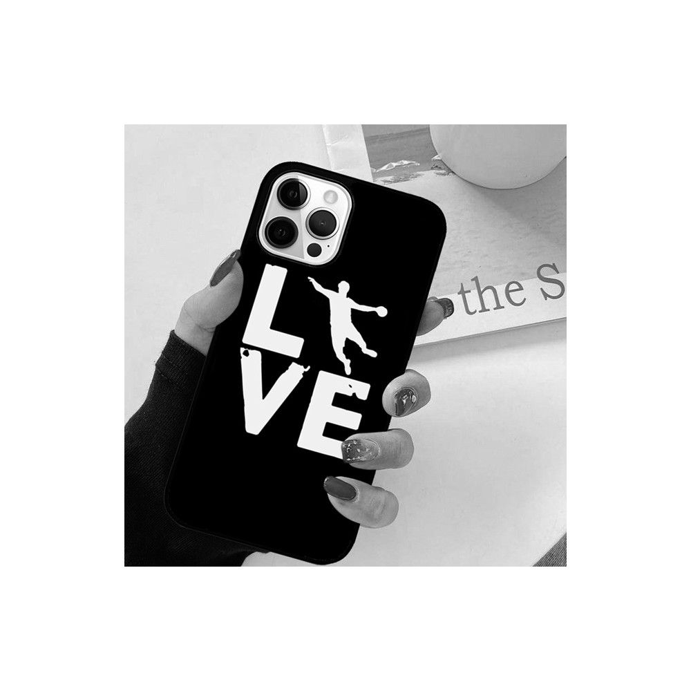 Coque iPhone 15 Pro Max  poucesLove Handball pouces Noire et Blanche