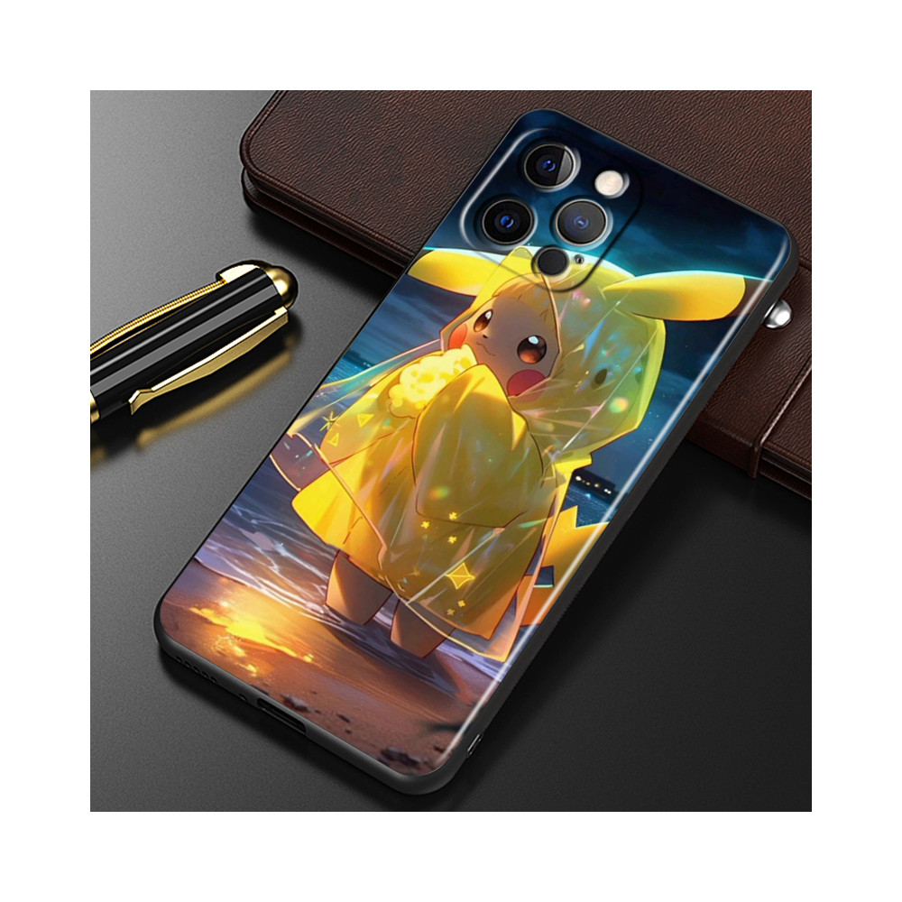 Coque iPhone 12 mini Pikachu Pluie - Protection Élégante Pokémon