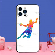 Coque iPhone 16 Pro Design Handballeur Aquarelle