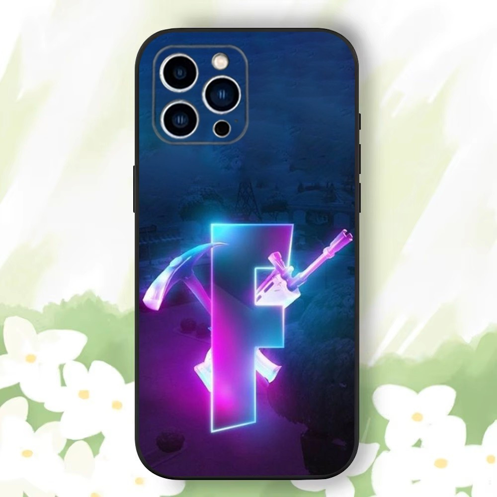 Coque iPhone X Fortnite : Design Exclusif Logo F et Armes Emblématiques