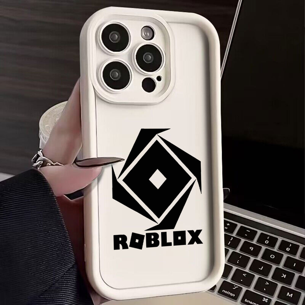 Coque iPhone 15 Plus Blanche Logo Roblox - Protection Optimale & Design Unique