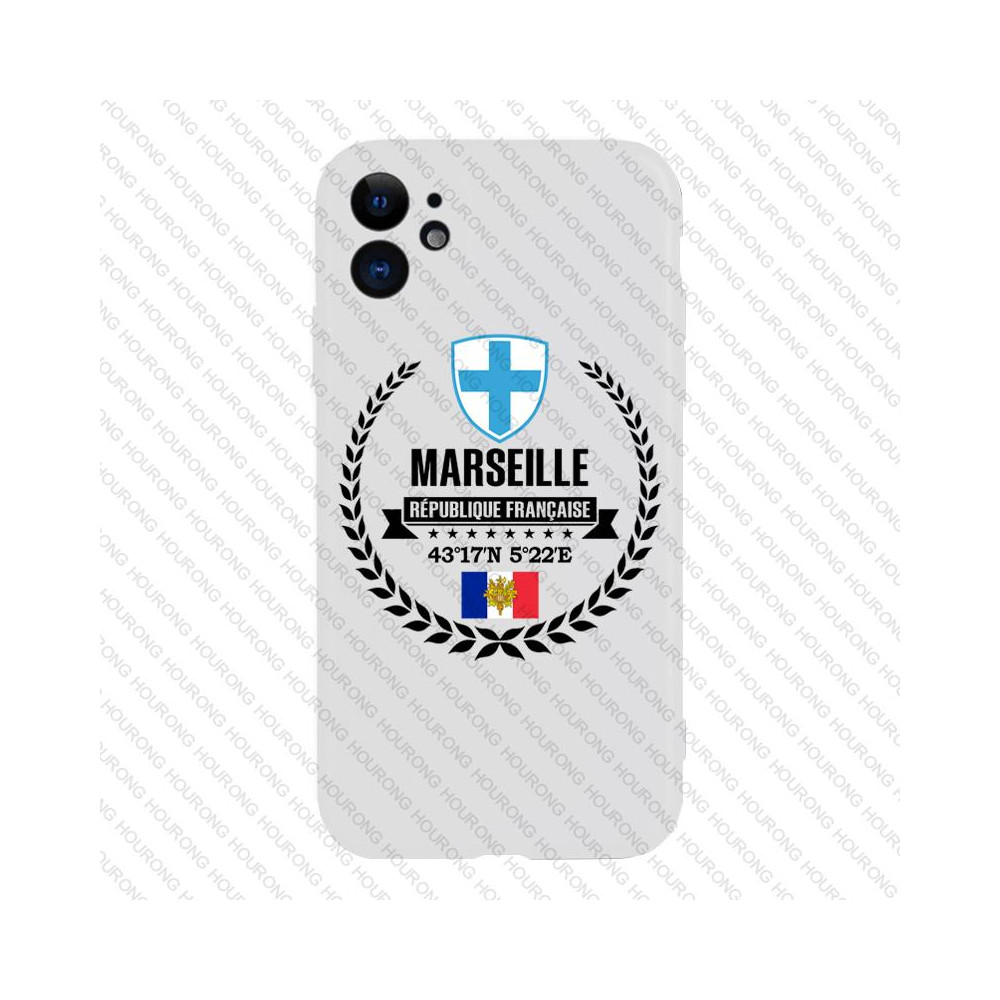 Coque iPhone - Marseille - Blason et Coordonnées GPS