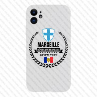 Coque iPhone 14 - Marseille - Blason et Coordonnées GPS