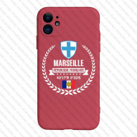 Coque iPhone Marseille Blason - Rouge | Coque Unique et Originale