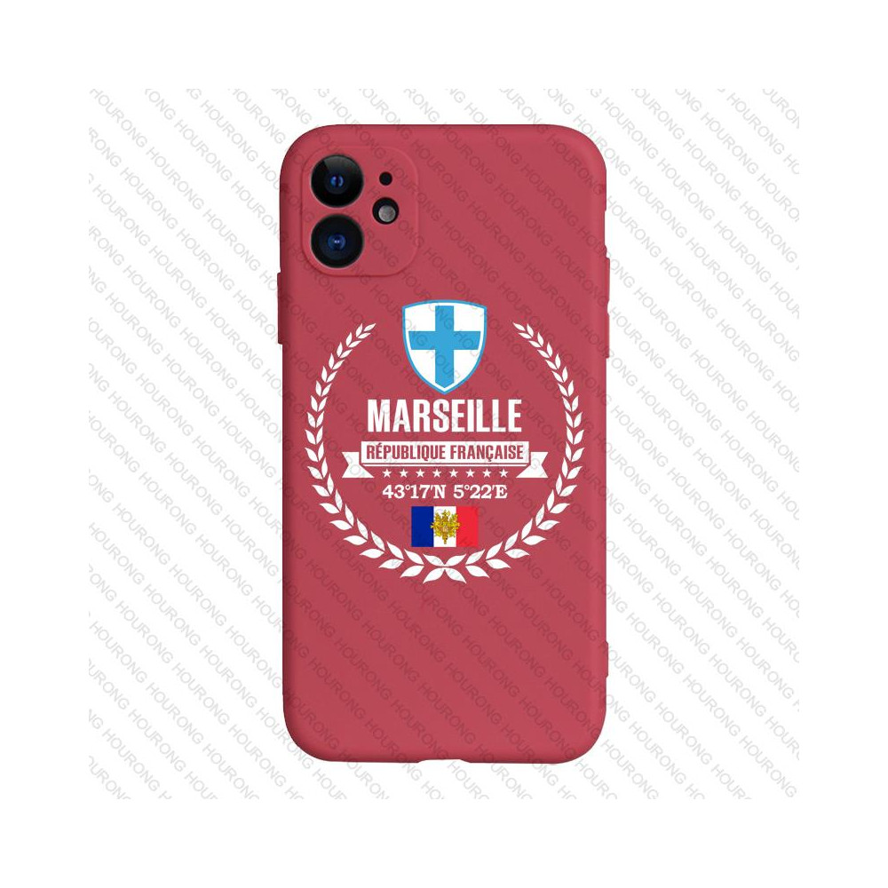 Coque iPhone 14 Pro Max Marseille Blason - Rouge | Coque Unique et Originale