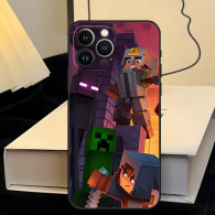 Coque iPhone 12 Motif Minecraft - Personnages et Aventure