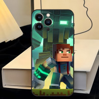 Coque iPhone Minecraft Personnage et Monstre Vert