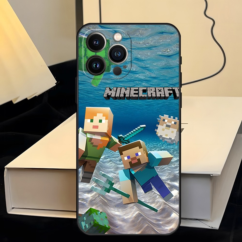 Coque iPhone Thème Minecraft - Aventure Aquatique