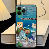 Coque iPhone 15 Thème Minecraft - Aventure Aquatique