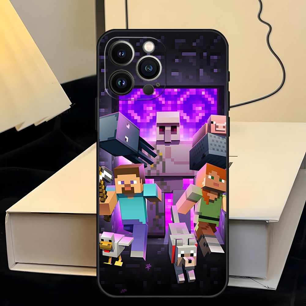 Coque iPhone 15 Minecraft : Aventure et Personnages Emblématiques