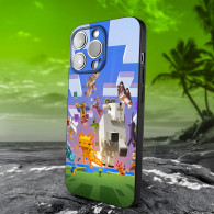 Coque iPhone 13 Pro Minecraft - Personnages et Paysage Emblématiques