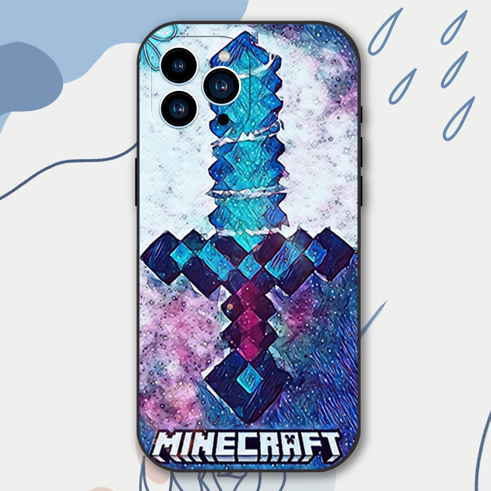 Coque iPhone Minecraft Épée en Diamant - Design Exclusif