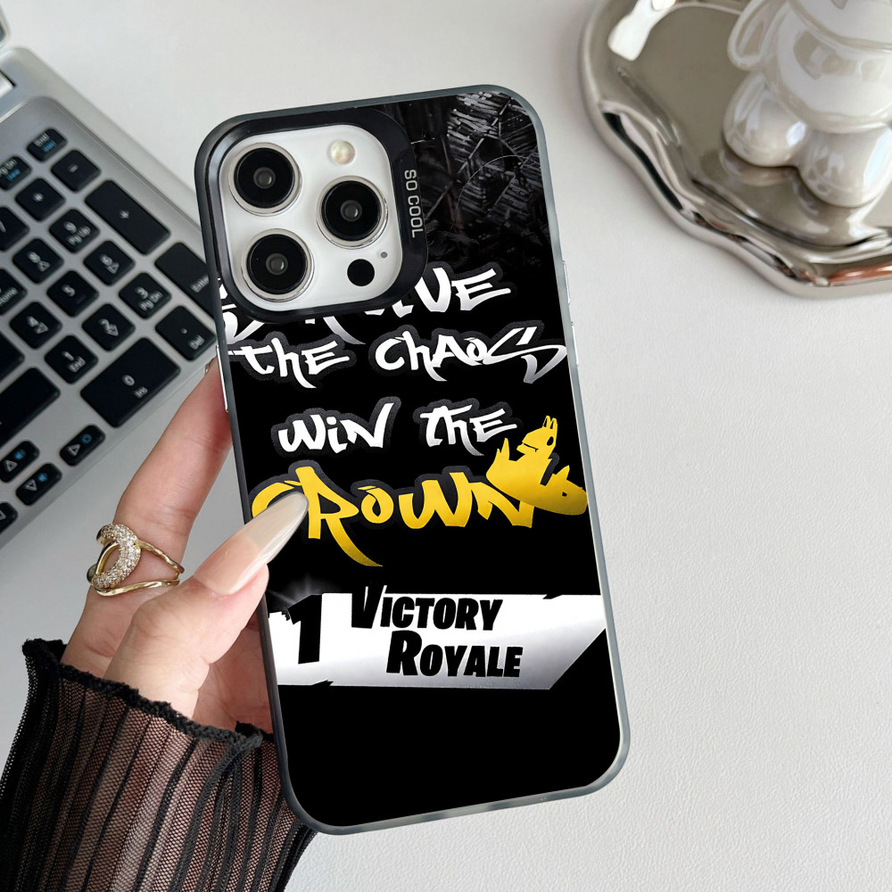 Coque iPhone 15 Plus Fortnite Victory Royale : Love the Chaos, Win the Crown