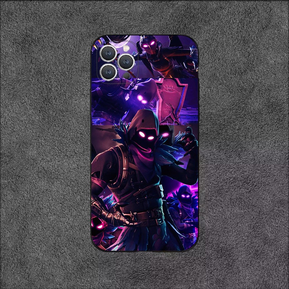 Coque iPhone 12 mini Fortnite : Personnages et Corbeaux Lumineux - Collection Exclusive