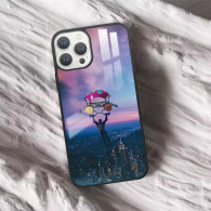 Coque iPhone 14 Pro Max - Parachutiste au-dessus de New York au crépuscule