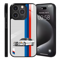 Coque iPhone 13 Pro - BMW Série 3 E36 Blanche - Design Sportif et Élégant