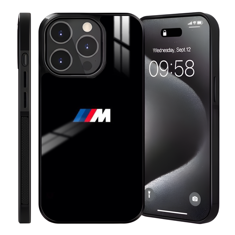 Coque iPhone 15 Pro Max noire BMW Logo M - Protection élégante