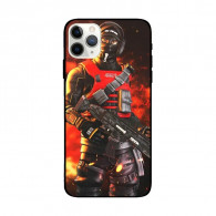 Coque iPhone Personnalisée : Personnage de Jeu d'Action en Armure Rouge