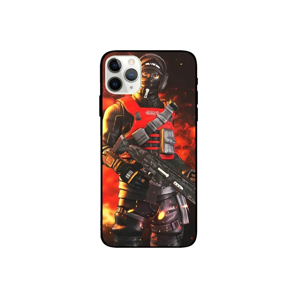 Coque iPhone 14 Pro Max Personnalisée : Personnage de Jeu d'Action en Armure Rouge