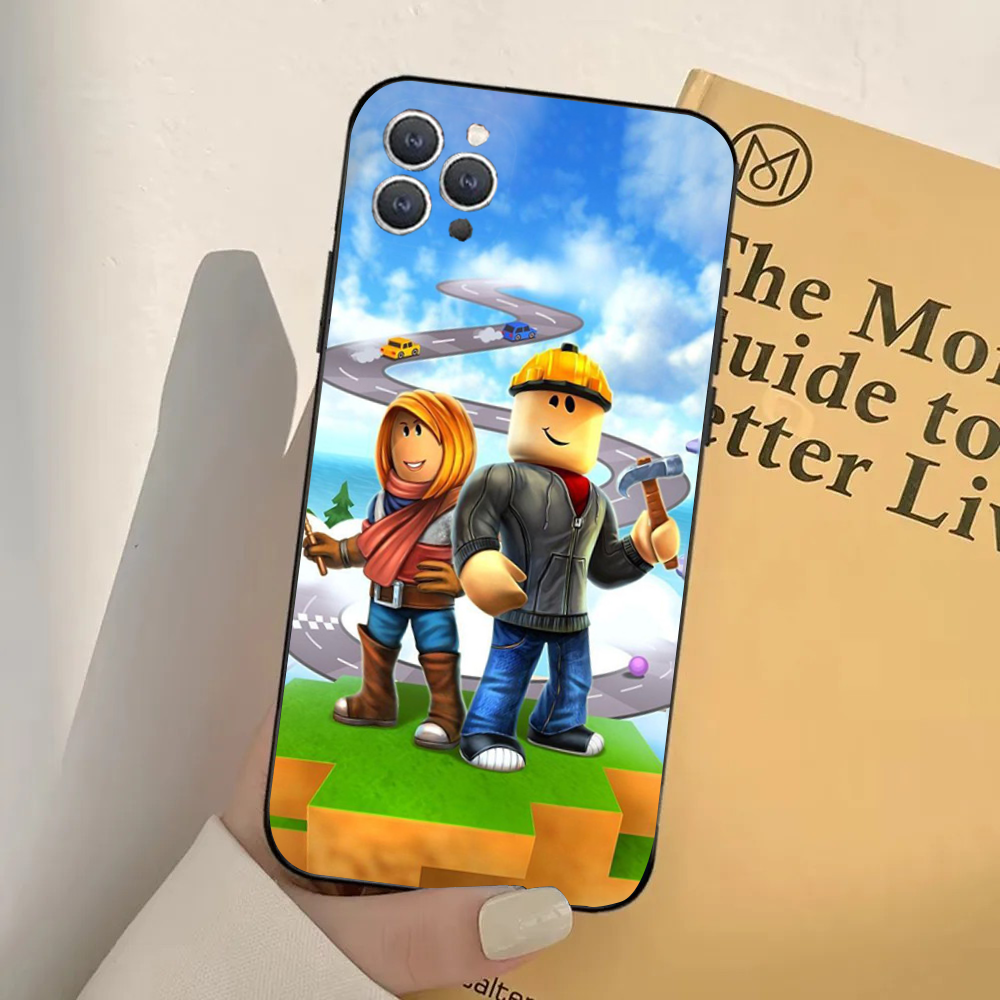 Coque iPhone 11 Pro Roblox : Personnages du Jeu sur Route en Nuages