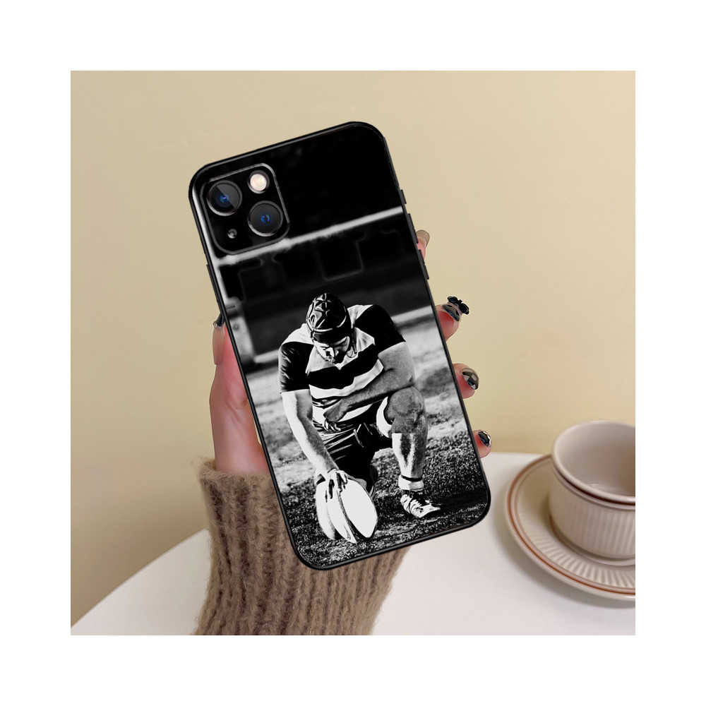 Coque iPhone Rugby Noir et Blanc : L'esprit du jeu à portée de main