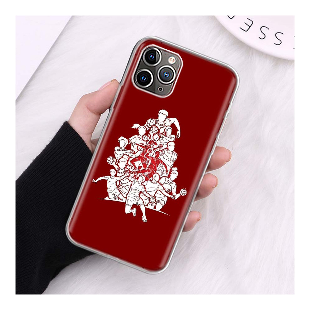 Coque iPhone 11 Pro Max Design Équipe de Football Rouge et Blanc