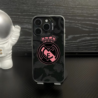 Coque iPhone Real Madrid Rose et Noire - Design Élégant