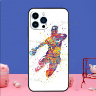 Coque iPhone 14 Plus Design Handballeur Aquarelle Colorée