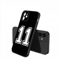 Coque iPhone Noir Numéro 11 Personnalisable