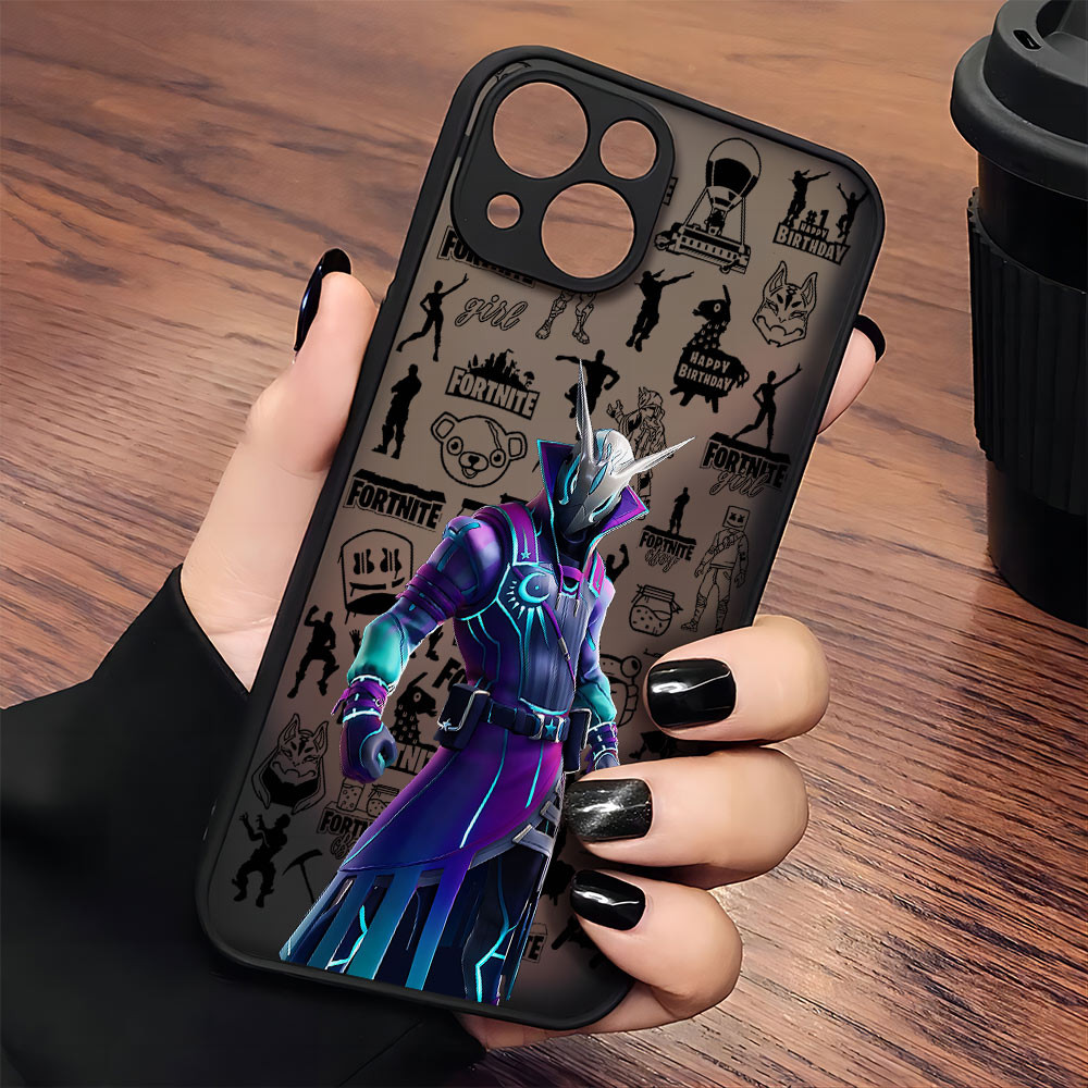 Coque iPhone 14 Pro Fortnite Personnage Corvus - Design Exclusif