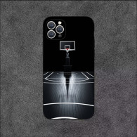 Coque iPhone Design Terrain de Basketball Noir