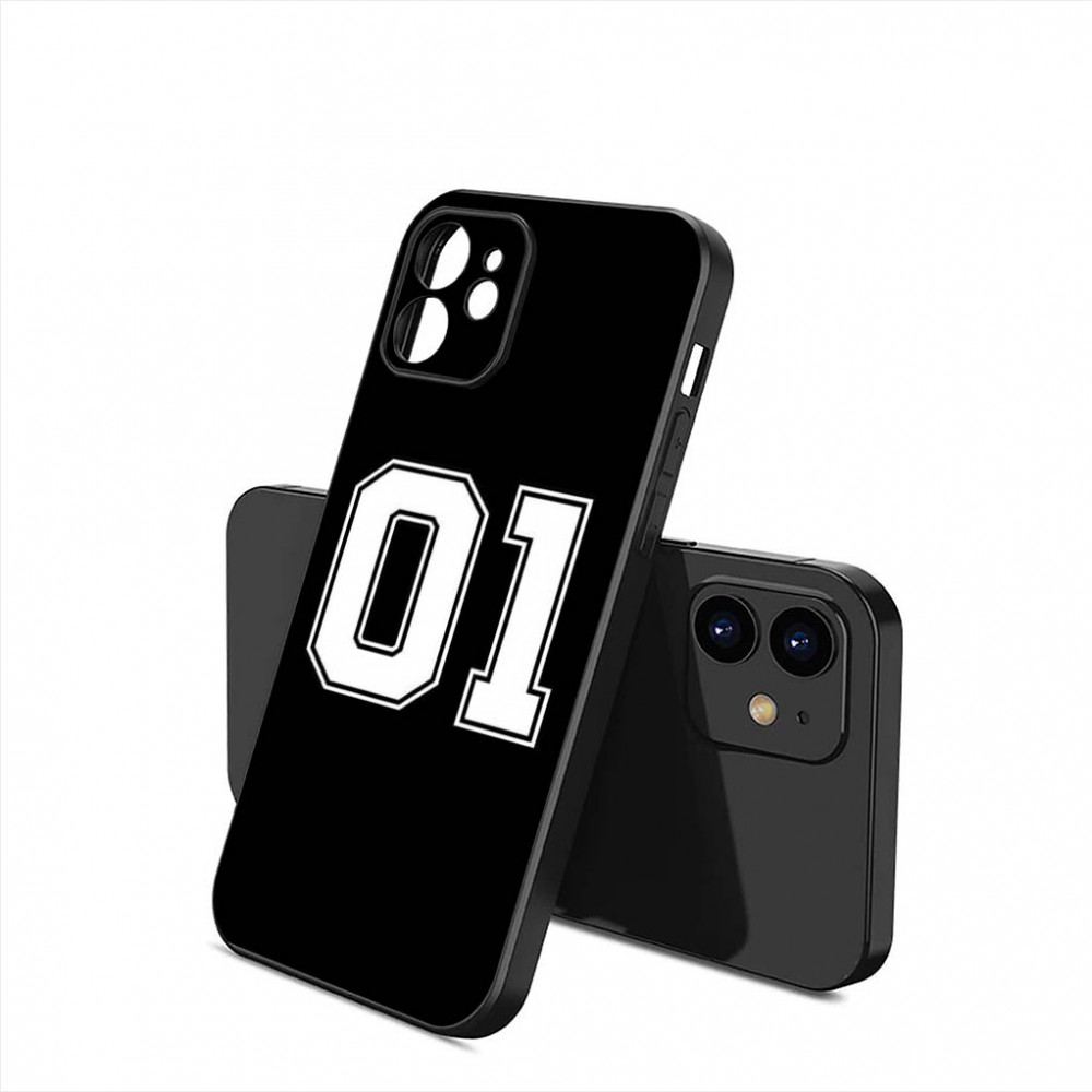 Coque iPhone 13 Personnalisable Numéro 01 Noir et Blanc