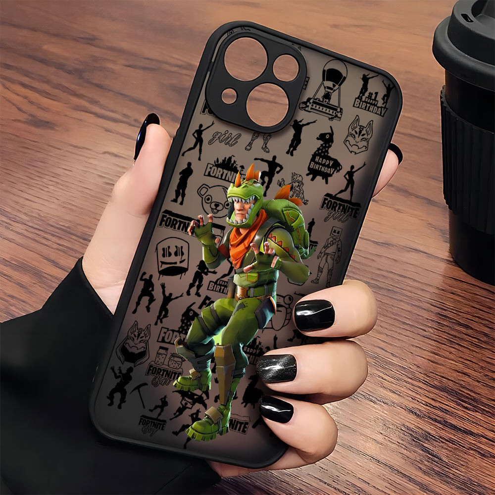 Coque iPhone Fortnite Personnage Rex Orange et Vert