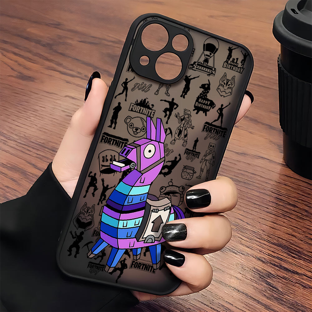 Coque iPhone 12 Fortnite Lama Violet - Protection Optimale