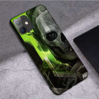 Coque iPhone 12 Pro Max Tête de Mort Style Ghost Vert Fluorescent