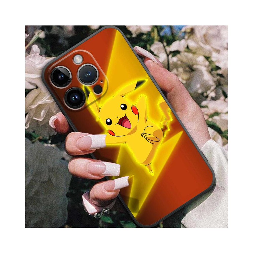 Coque iPhone 14 Pro Max Pikachu Éclair Jaune et Orange