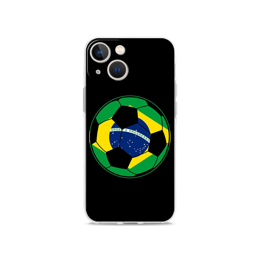 Coque iPhone 11 Pro Drapeau Brésilien Ballon de Foot