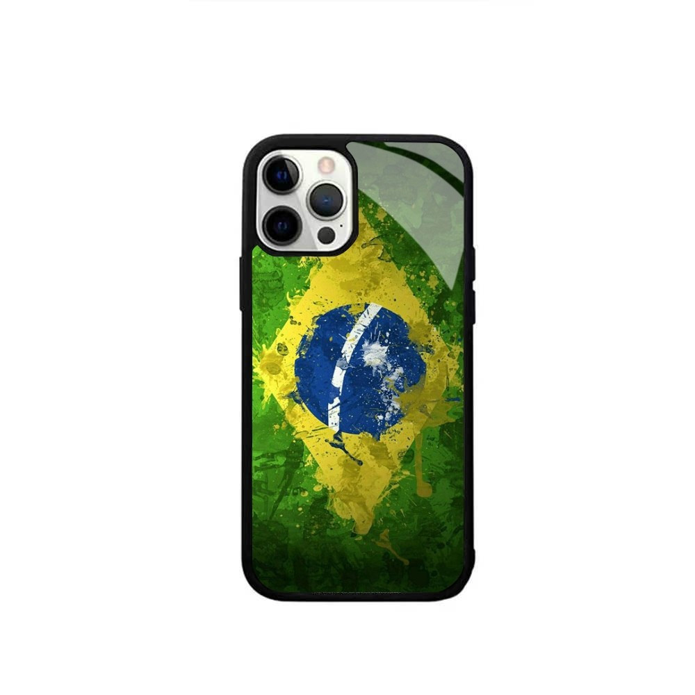 Coque iPhone Drapeau Brésil Peinture Artistique